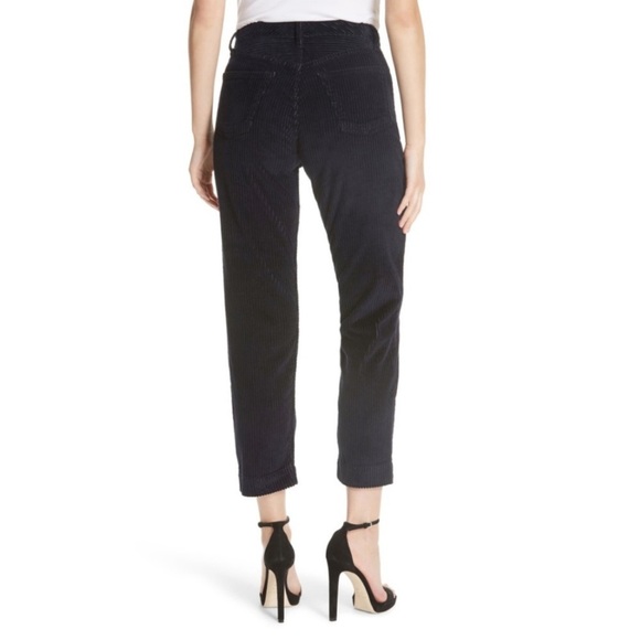 GRLFRND Helena Straight Leg Cropped Corduroy Pant in Midnight Train, Size 27 - Picture 4 of 13